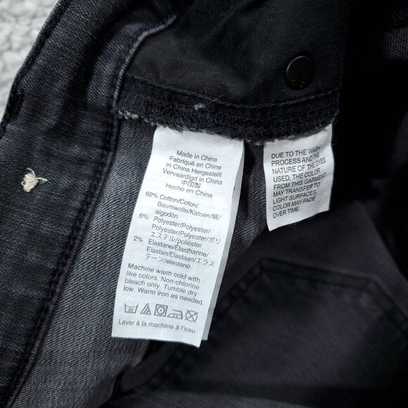 Madewell 9" Mid High Rise Skinny Jeans Ripped Distressed Size 25 Black Sea H2230 - Picture 9 of 13